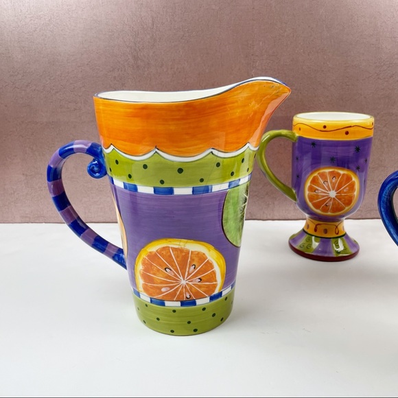 Milson & Louis Colorful Fruit Pitcher and Mugs - Picture 2 of 12